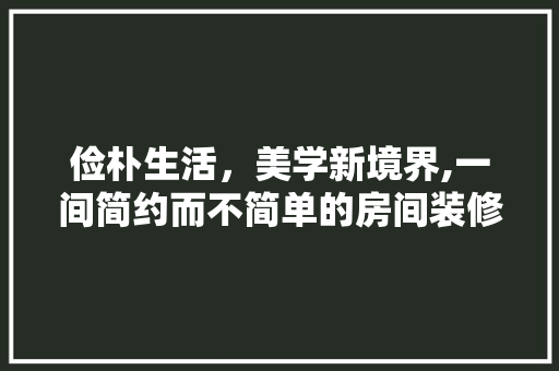 俭朴生活，美学新境界,一间简约而不简单的房间装修设计例子