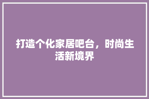 打造个化家居吧台，时尚生活新境界