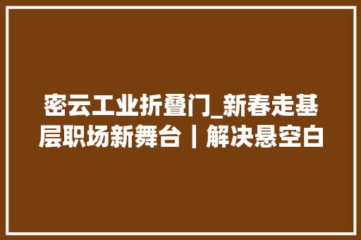 密云工业折叠门_新春走基层职场新舞台｜解决悬空白叟后顾之忧他带着爬楼机走街串巷