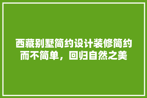 西藏别墅简约设计装修简约而不简单，回归自然之美