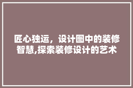 匠心独运，设计图中的装修智慧,探索装修设计的艺术与科学