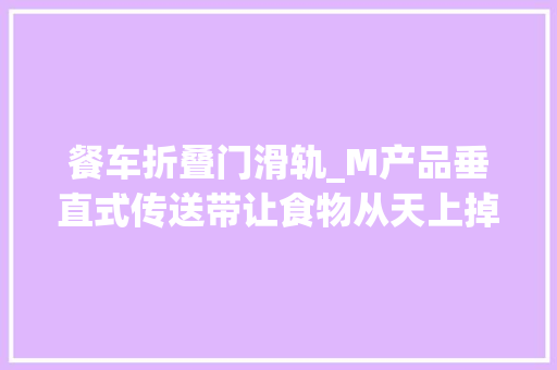餐车折叠门滑轨_M产品垂直式传送带让食物从天上掉落下来