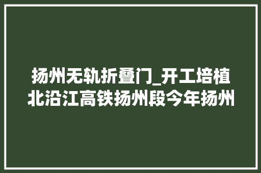 扬州无轨折叠门_开工培植北沿江高铁扬州段今年扬州交通将有28个重大年夜项目实施