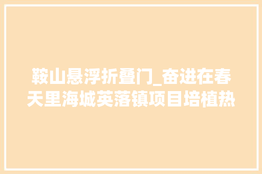 鞍山悬浮折叠门_奋进在春天里海城英落镇项目培植热火朝天