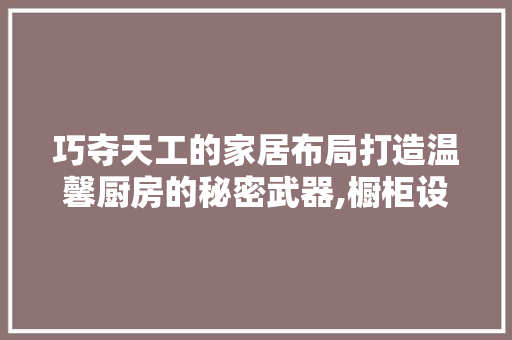 巧夺天工的家居布局打造温馨厨房的秘密武器,橱柜设计装修