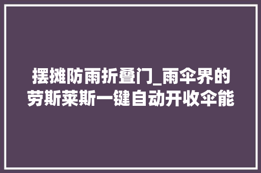 摆摊防雨折叠门_雨伞界的劳斯莱斯一键自动开收伞能抗9级大年夜风几十块钱就搞定