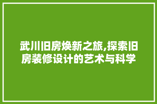 武川旧房焕新之旅,探索旧房装修设计的艺术与科学