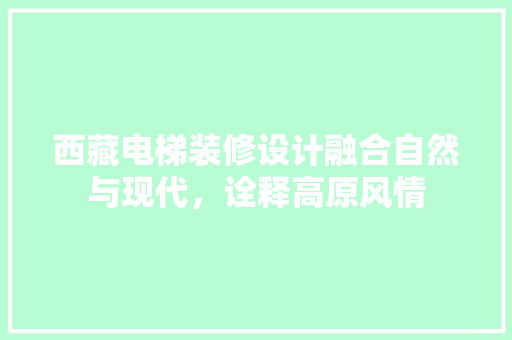 西藏电梯装修设计融合自然与现代，诠释高原风情