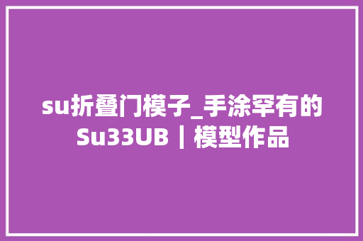 su折叠门模子_手涂罕有的Su33UB｜模型作品