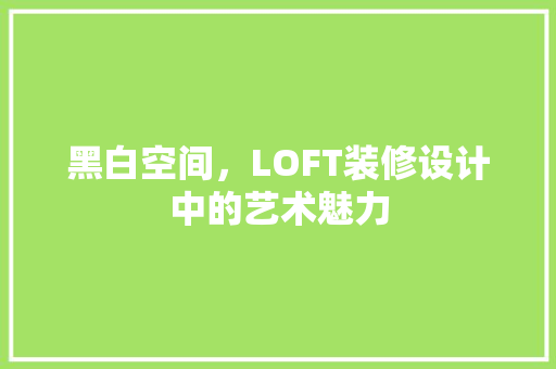 黑白空间，LOFT装修设计中的艺术魅力