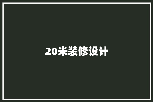 20米装修设计