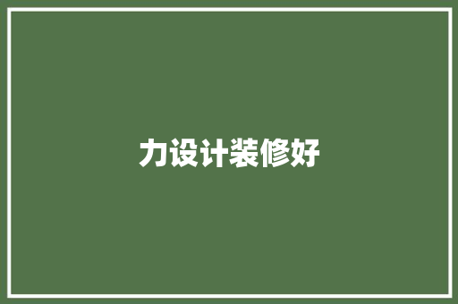力设计装修好