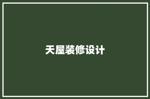 天屋装修设计