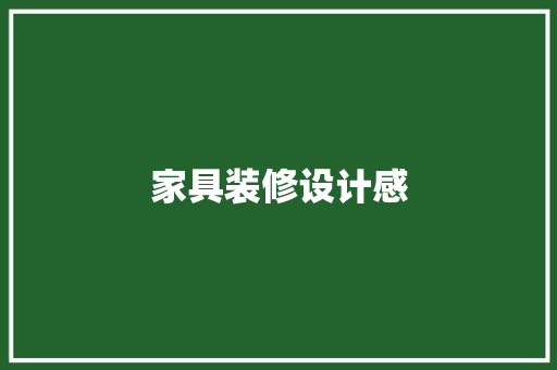 家具装修设计感