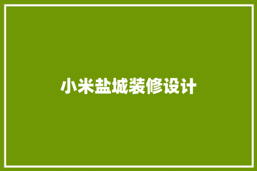 小米盐城装修设计