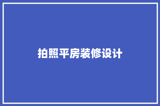 拍照平房装修设计