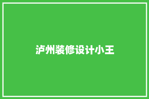 泸州装修设计小王