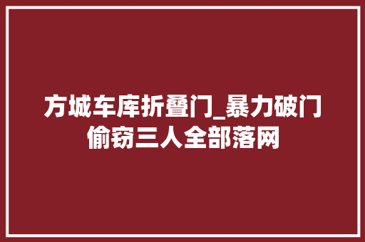 方城车库折叠门_暴力破门偷窃三人全部落网