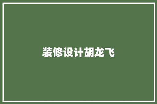 装修设计胡龙飞