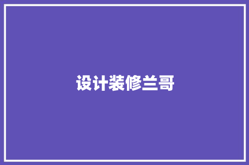 设计装修兰哥