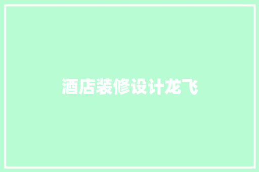 酒店装修设计龙飞
