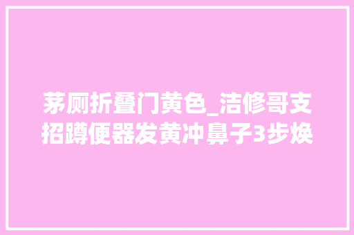 茅厕折叠门黄色_洁修哥支招蹲便器发黄冲鼻子3步焕新大年夜法拜别异味烦恼