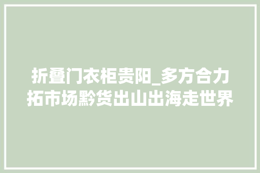 折叠门衣柜贵阳_多方合力拓市场黔货出山出海走世界