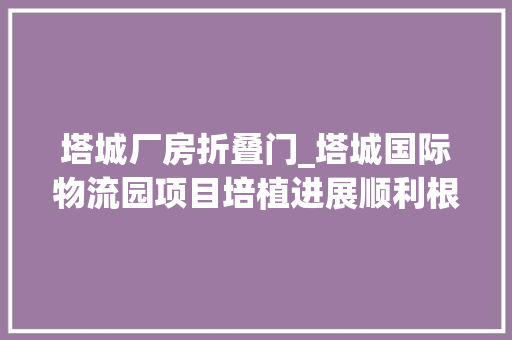 塔城厂房折叠门_塔城国际物流园项目培植进展顺利根本部分工程施工进度达45