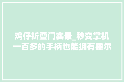 鸡仔折叠门实景_秒变掌机一百多的手柄也能拥有霍尔摇杆了小鸡X2S上手体验