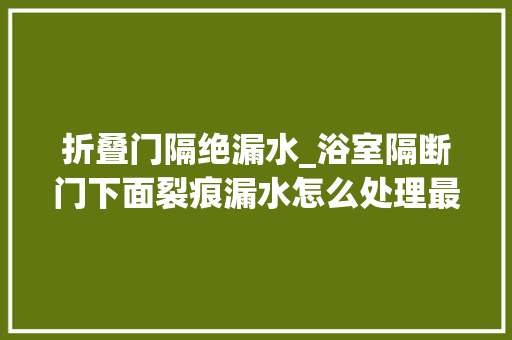 折叠门隔绝漏水_浴室隔断门下面裂痕漏水怎么处理最好