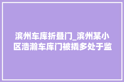 滨州车库折叠门_滨州某小区浩瀚车库门被撬多处于监控盲区