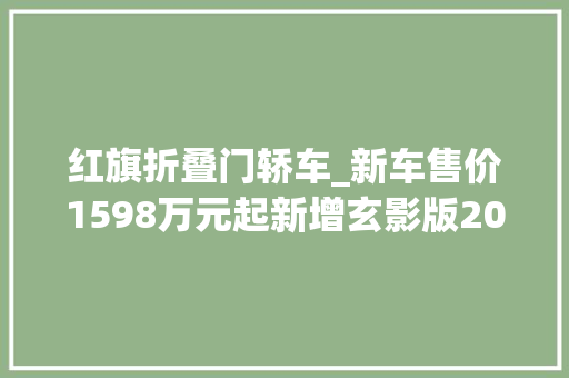 红旗折叠门轿车_新车售价1598万元起新增玄影版2025款红旗H5上市
