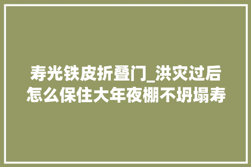 寿光铁皮折叠门_洪灾过后怎么保住大年夜棚不坍塌寿光村平易近支妙招水泥加铁皮