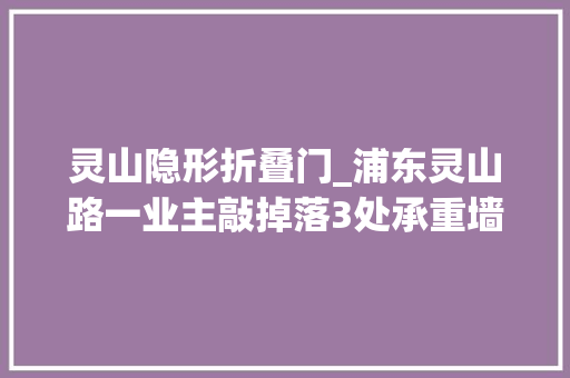 灵山隐形折叠门_浦东灵山路一业主敲掉落3处承重墙后用空心砖答复中兴楼上和城管有话要说