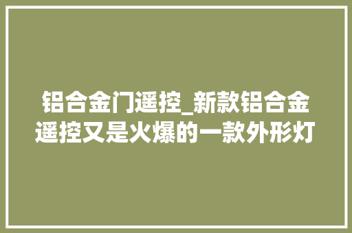 铝合金门遥控_新款铝合金遥控又是火爆的一款外形灯遥控器无线遥控