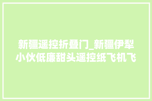 新疆遥控折叠门_新疆伊犁小伙低廉甜头遥控纸飞机飞上蓝天是否惊艳了你的童年妄图