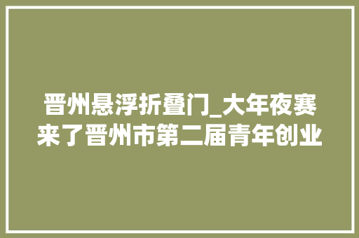 晋州悬浮折叠门_大年夜赛来了晋州市第二届青年创业立异大年夜赛项目展示四