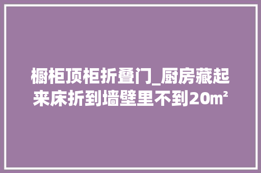 橱柜顶柜折叠门_厨房藏起来床折到墙壁里不到20㎡的房子设计了3张床绝了