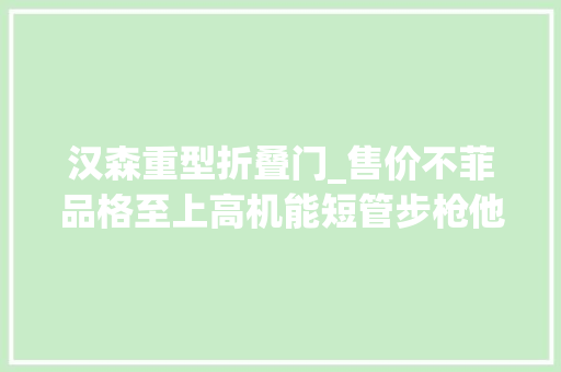 汉森重型折叠门_售价不菲品格至上高机能短管步枪他有什么魅力汉森特种行动战术步枪