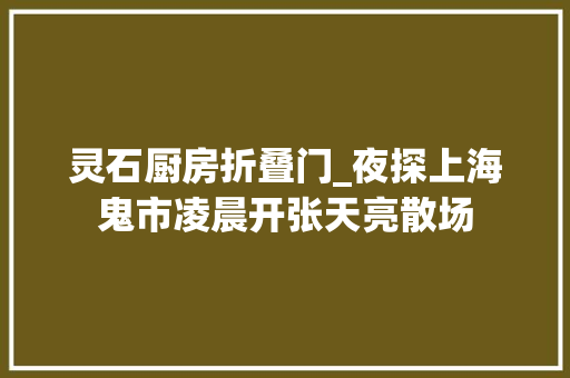 灵石厨房折叠门_夜探上海鬼市凌晨开张天亮散场
