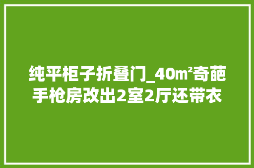 纯平柜子折叠门_40㎡奇葩手枪房改出2室2厅还带衣帽间阳台改完大年夜一倍