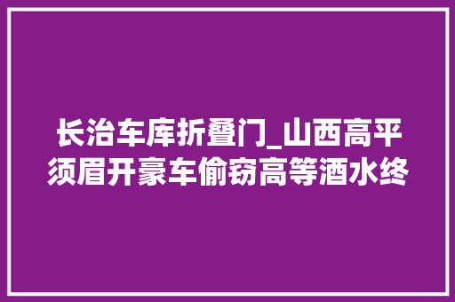 长治车库折叠门_山西高平须眉开豪车偷窃高等酒水终落法网
