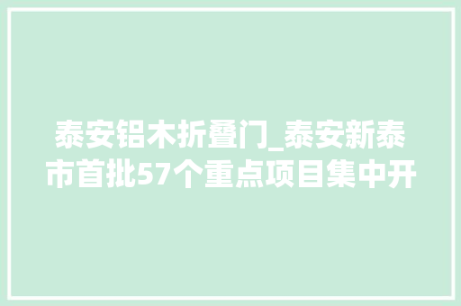 泰安铝木折叠门_泰安新泰市首批57个重点项目集中开工总投资1645亿元
