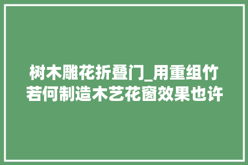 树木雕花折叠门_用重组竹若何制造木艺花窗效果也许超出意外