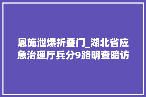 恩施泄爆折叠门_湖北省应急治理厅兵分9路明查暗访还去了这些地方