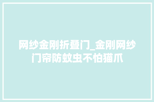网纱金刚折叠门_金刚网纱门帘防蚊虫不怕猫爪