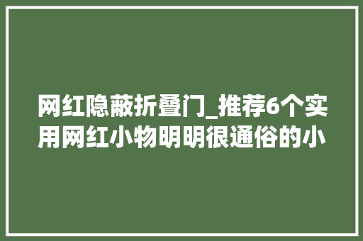 网红隐蔽折叠门_推荐6个实用网红小物明明很通俗的小器械用起来却太方便
