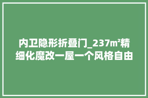 内卫隐形折叠门_237㎡精细化魔改一屋一个风格自由切换
