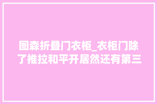图森折叠门衣柜_衣柜门除了推拉和平开居然还有第三种设计小户型衣柜大年夜救星