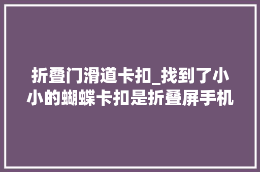 折叠门滑道卡扣_找到了小小的蝴蝶卡扣是折叠屏手机P50Pocket